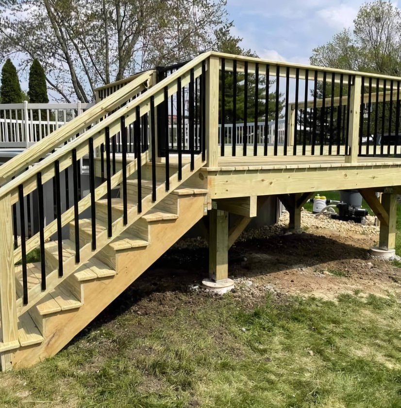 raised deck construction project