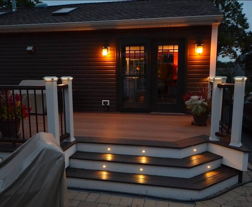 outdoor deck lighting steps