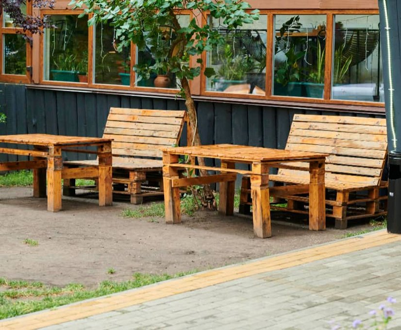 custom outdoor wood seating
