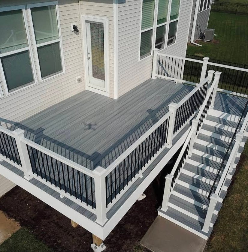 deck stairs and railing build