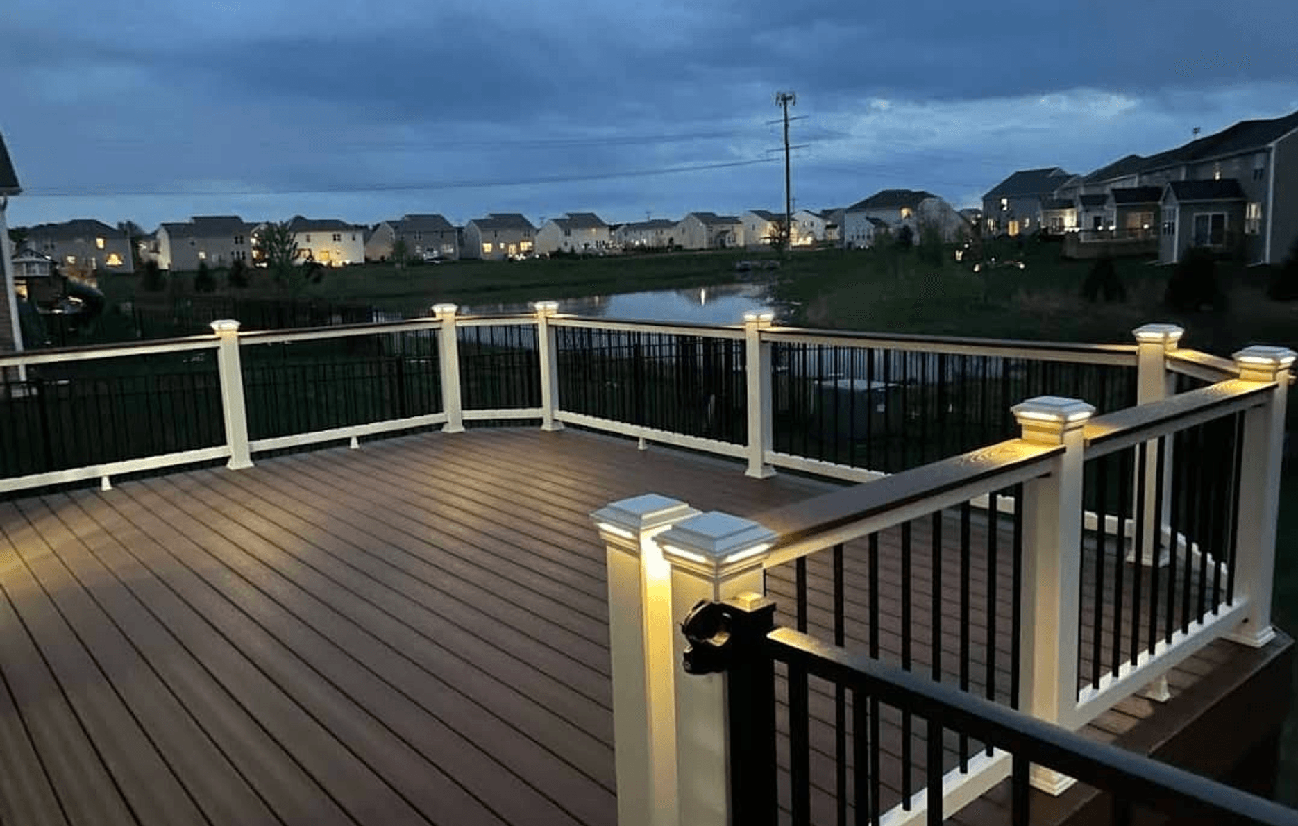 deck lighting installation