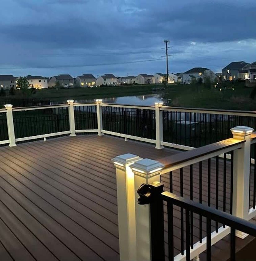 deck lighting installation
