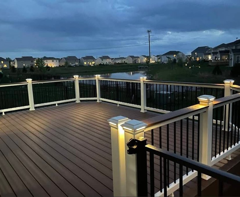 deck lighting installation