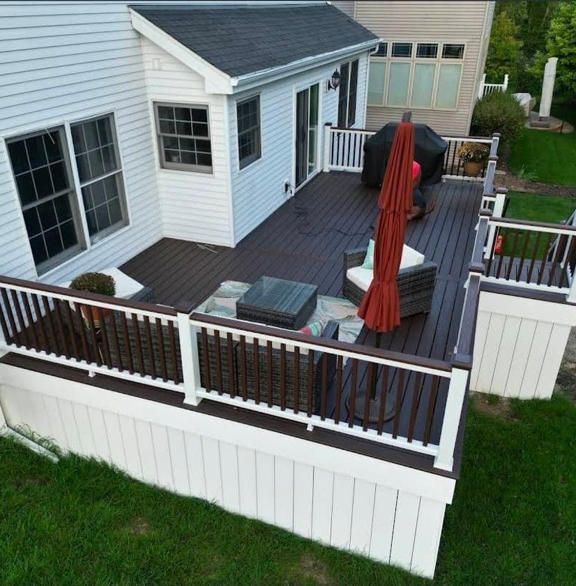 custom deck with railing